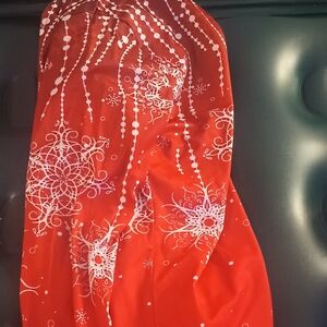 Red Holiday Snowflake Print Dress